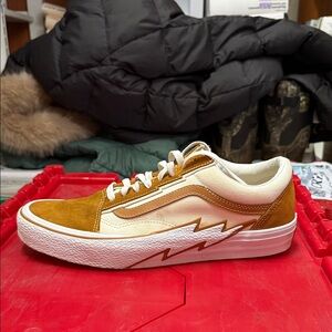 Vans Tan and White Sneakers